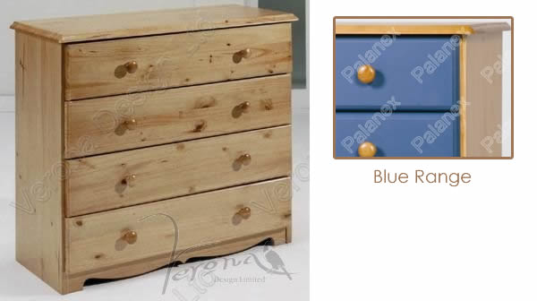 Verona Chest of Drawers 4 Drawer | Blue